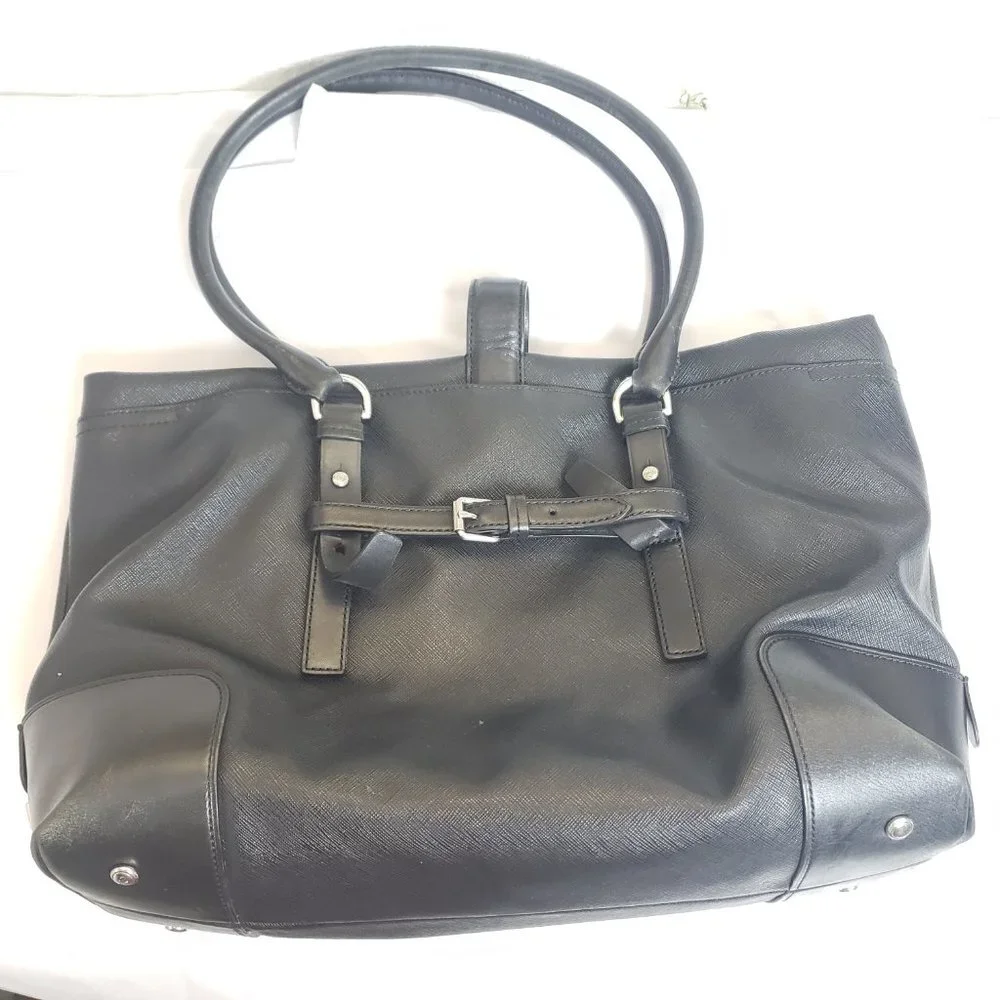 Tumi Black Leather travel/Laptop Bag